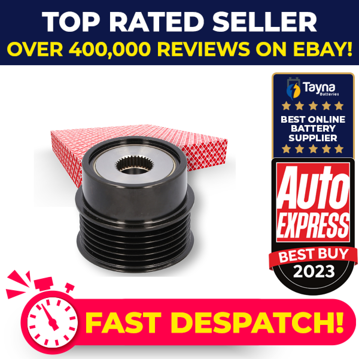 Overrunning Alternator Pulley fits KIA PROCEED 1.6 2018 on G4FJ Clutch Febi New
