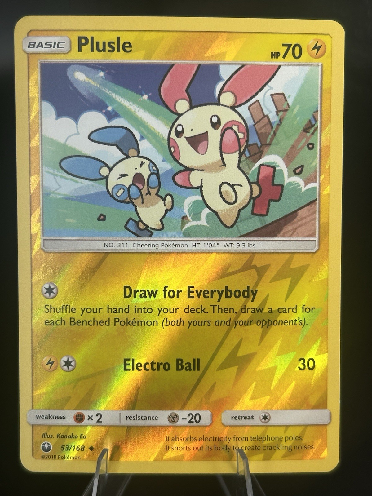 Plusle 53/168 Reverse Holo - Pokemon TCG SM - Celestial Storm