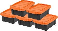 3 Gallon Lockable Storage Bins W/ Lids 5 Pack...