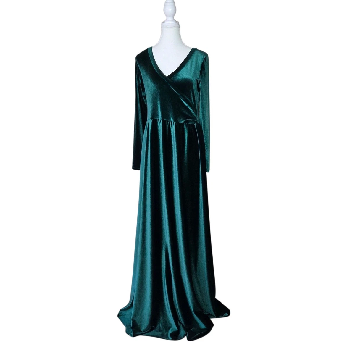 Green Velvet Wrap Dresses for sale