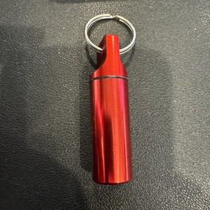 Pill Holder Keychain Waterproof (2) Black & Red