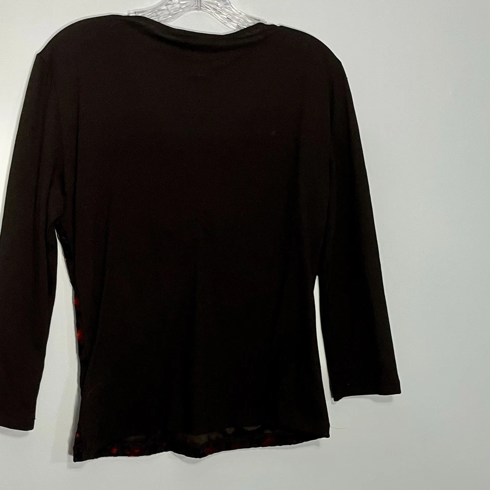 Top de terciopelo negro rojo Burnout Nine West para mujer grande Y2K Whimsigoth oscuro femenino Foto 2 de 4