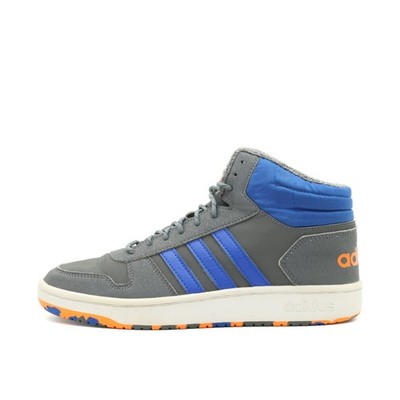 adidas Herren Hoops 2.0 Mid Sneaker EU 40 Grau Blau Orange FW4278