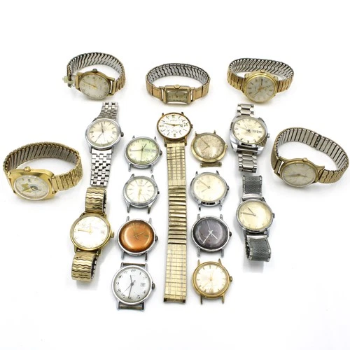 Vintage Timex Helbros Wittenauer Mechanical 21-37mm Watch Lot of 18 #WB4604-5