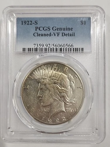 1922-S Silver Peace Dollar PCGS VF Detail