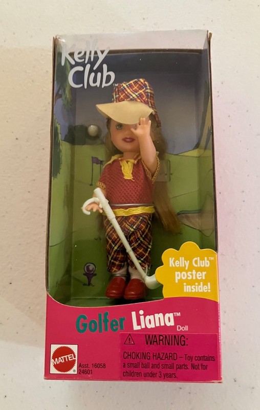 Barbie Kelly Club Golfer Liana w/white golf club 1999 Vintage NIB Mattel