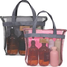 Portable Gym Shower Bag Hanging Toiletry and Bath Organizer with Zipper Mesh