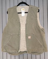Carhartt V26 Sandstone Duck Rugged Vest - Large- Army Green ARG .