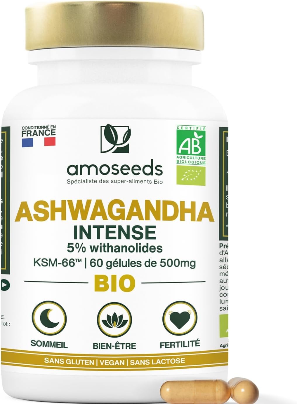 Ashwagandha BIO KSM-66 pour mieux dormir et gérer le stress quotidien