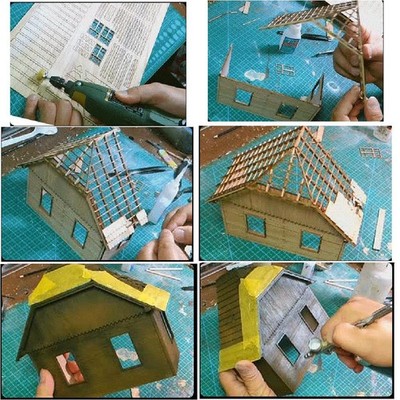 DIY Puzzle Holzruine Hausarchitektur Dioramen von 