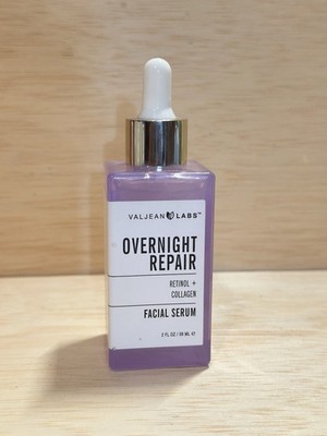 VALJEAN LABS OVERNIGHT REPAIR Facial Serum With Retinol + Collagen - 2 oz NEW