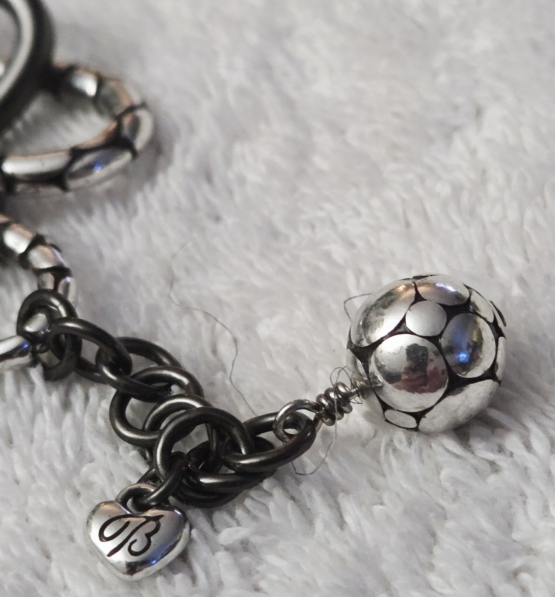 Brighton PEBBLE PAVE Rhinestone Metal Size 8" & UP Adjustable Bracelet Signed  View 3