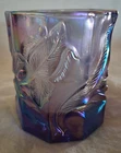 Vintage Fenton Carnival Glass Votive Purple & Blue Iris Pattern 2.5" New in Box