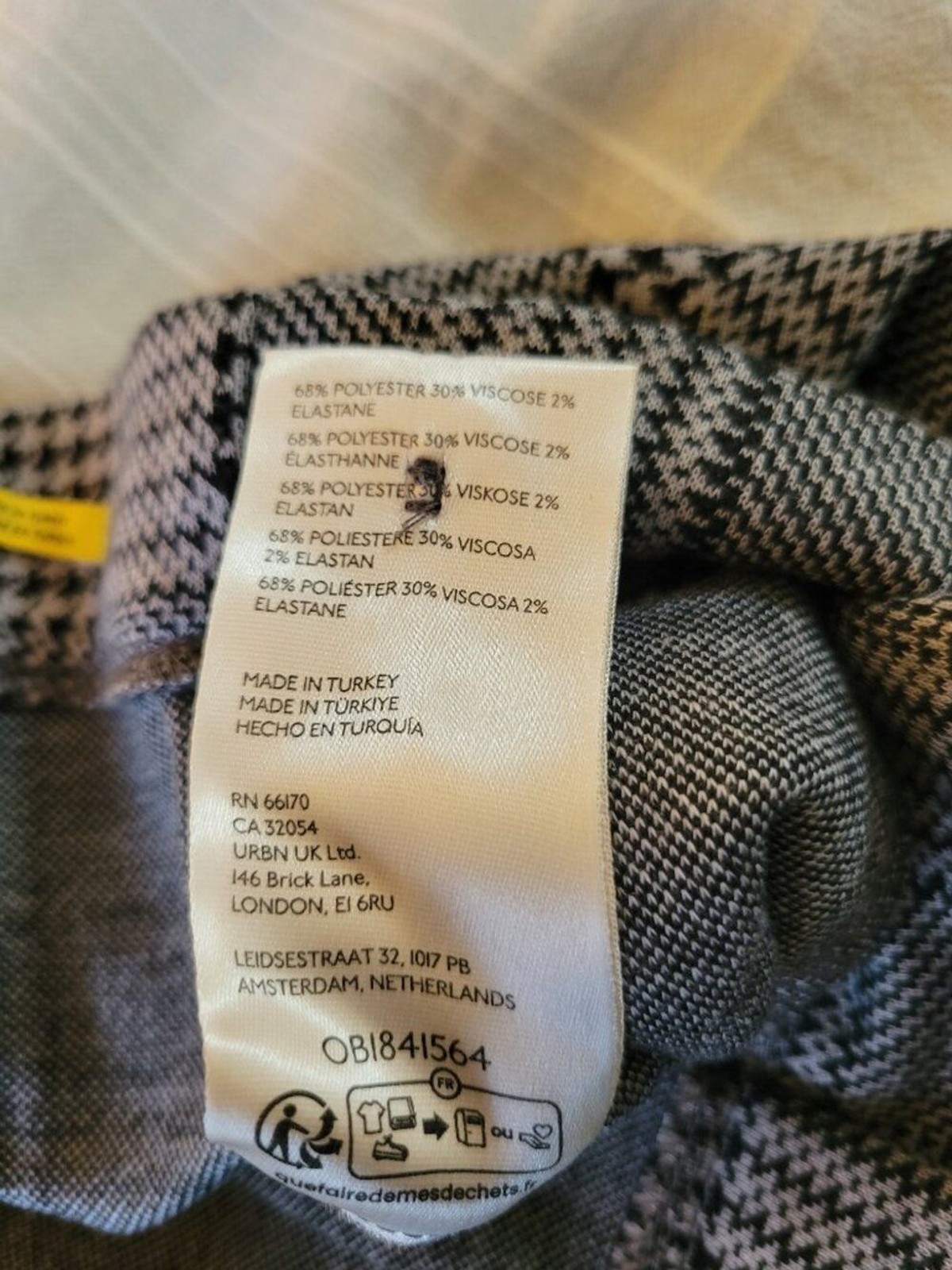 Maeve Anthropologie Avery Houndstooth Pleated Wide-Leg Trousers Black White Sz 4 image 9