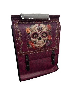 Skullette Leather Backpack in “Catrinelle”. Emo/Goth Skull Design Bag Brand New - Photo 1/4