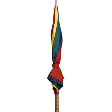 Multi-Color Striped Manual Umbrella with Wooden Handle Approx. 36 in / 90 cm 