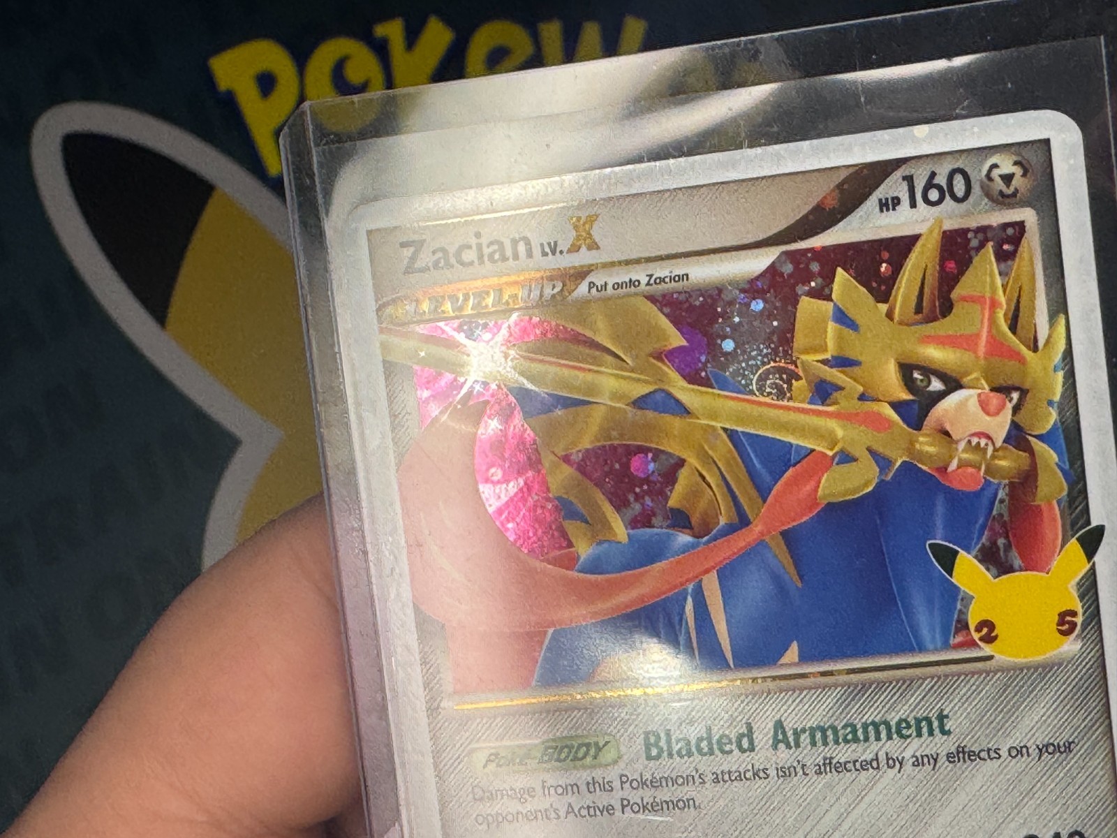 Pokémon TCG Zacian Lv.X SWSH135 Celebrations Black Star Promo SWIRL