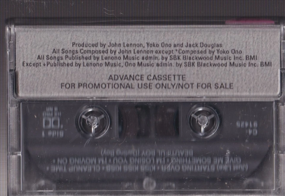 John Lennon & Yoko ono double fantasy  cassette promo - Image 2 of 2