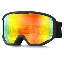 VEVOR Ski Goggles Cylindrical Lens with Orange Revo Coating Snow Goggles