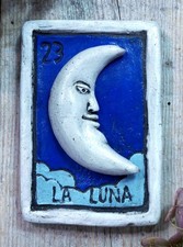 Clay Loteria #23 La Luna  the Moon Rafael Pin...