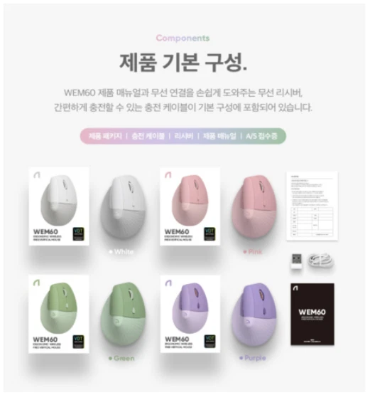 ABKO WEM60 Wireless Bluetooth Vertical Mouse 4Color / Tracking - Image 2 of 4