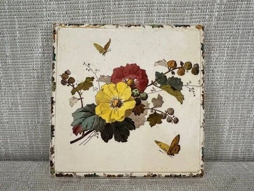 Villeroy & Boch Dresden Malve Trivet Tile Antique Ceramic Botanical 037 - product listing photo