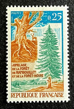 FRANCE 1968 - YT  1561 - TIMBRE NEUF*- Jumelage de la Forêt de Rambouillet