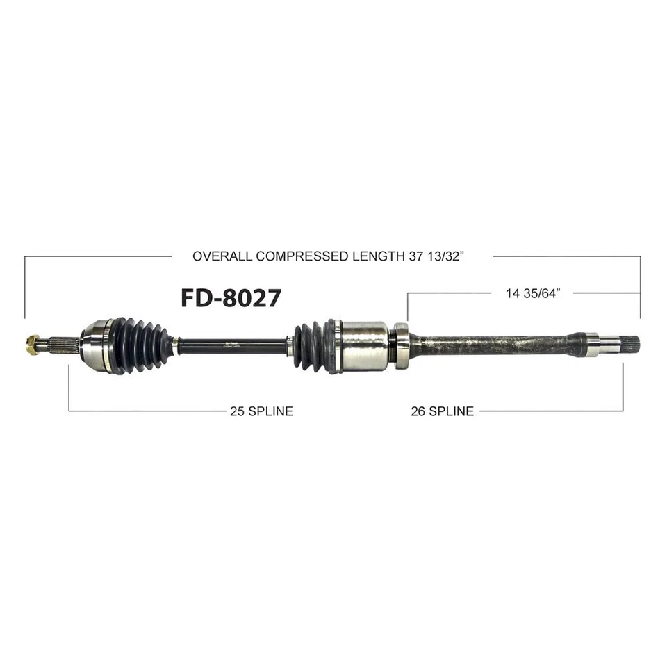 For Ford Focus 2000-2011 SurTrack FD-8027 Front Passenger Side CV Axle Shaft Foto 2 de 3