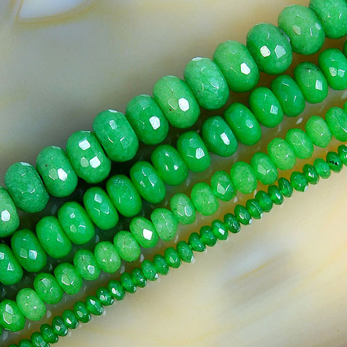 Facettierte Grüne Jade Rondelle Perlen 15 Zoll 2x4 4x6 5x8 6x10 mm Größe auswählen - Bild 1 von 5