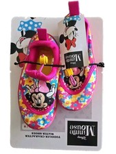 DISNEY MINNIE MOUSE Character Water Shoes Pink w/Flowers Kids' Size 7/8