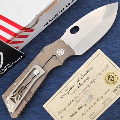 Medford TFF-H Tumbled S35VN Drop Point Blade Tumbled Bronze