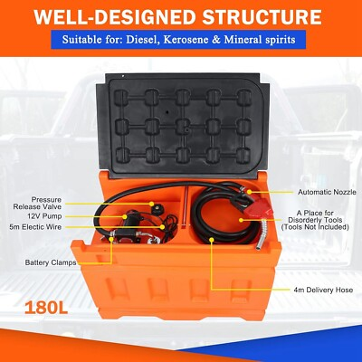 #ad #ad Portable 48 Gallon 10 GPM Fuel Tanks with 12V DC Electric Transfer Pump $434.89
