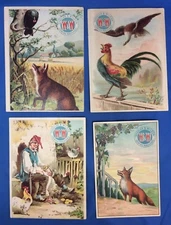 4 1880s Antique W&W SEWING MACHINES Victorian Advertising Trade Card PARABLES