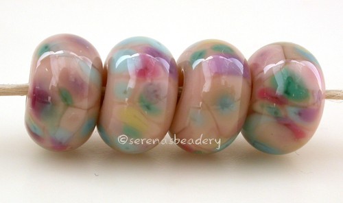 DESERT BOUQUET Frit * handmade lampwork glass beads TANERES sra pink purple - Picture 3 of 4