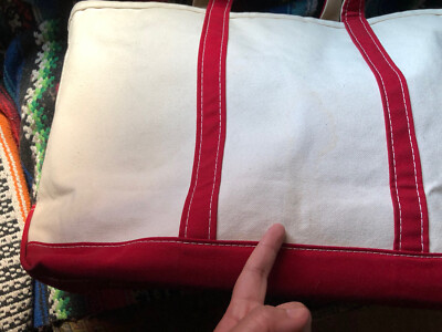 Vintage 1980s L.L Bean Boat And Tote Large Heavy Canvas Bag USA