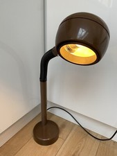 Vintage 1970s Brown Goose Neck Desk Table Lamp by Fagerhults of Sweden