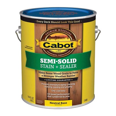 #ad Cabot 17406 Semi Solid Stain Sealer Deck amp; Siding Stain Neutral Base 116 oz $46.93