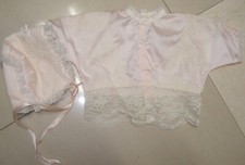 Vintage PINK Baby Bonnets TOP SATIN PINK LACE New Tag LORD TAYLOR