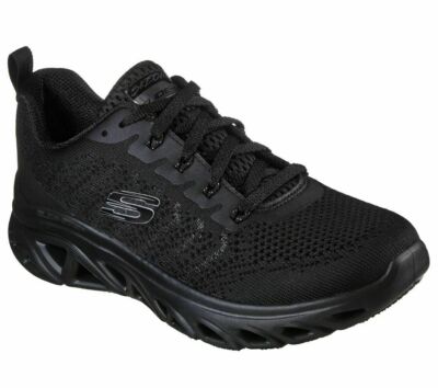 Air Skechers Black Womens Glide Step Shoes Memory Foam Mesh Sport Comfort 149554
