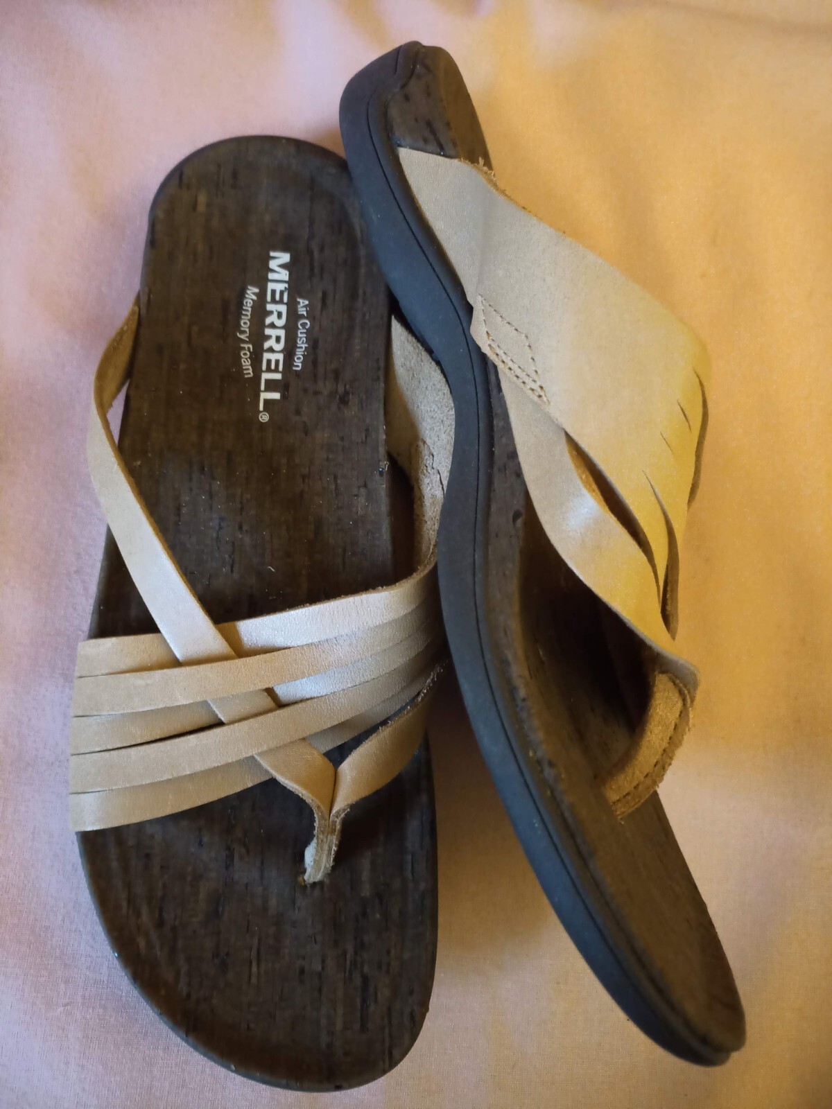 MERRELL Sandali Merrel ammortizzati ad aria memory foam pelle marrone taglia 4 3