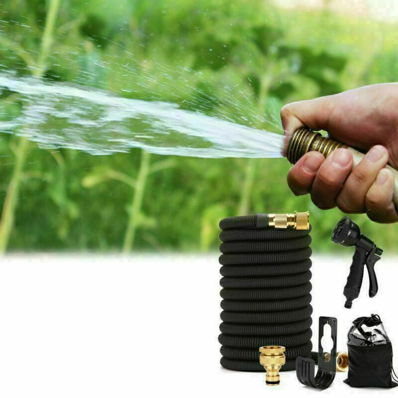 Heavy Duty Expandable Garden Hose Pipe Spray Gun Flexible Expanding ...