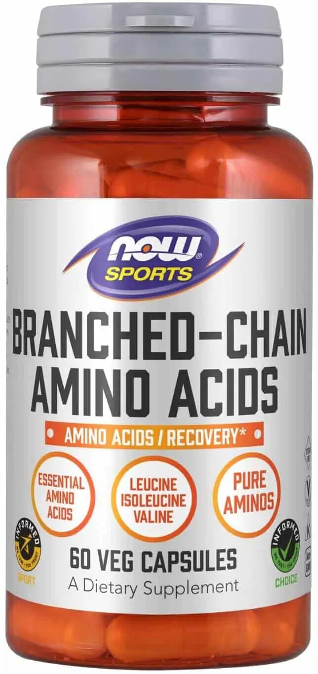 NOW SPORTS Branched Chain Amino Acids 60 Vegetarian Capsules