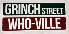 GRINCH Street  Who-Ville 4"x18" Signs Holiday Wall Decoration Christmas
