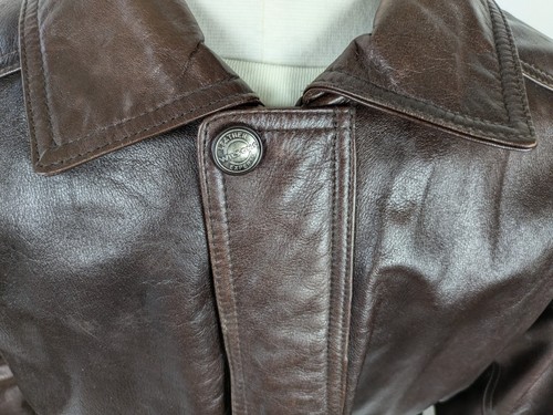 Vintage Leather Bomber Jacket Men's Coat Thinsulate Removable Liner Medium Brown - Picture 3 of 24
