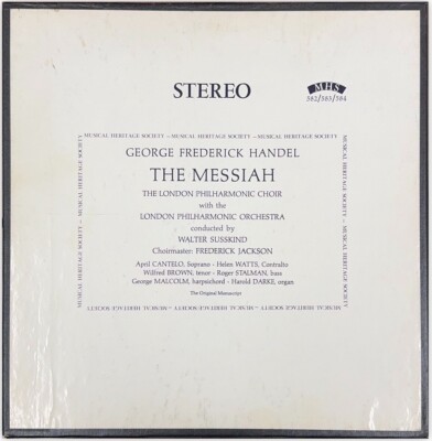 THE MESSIAH - GEORGE FREDERICK HANDEL - LONDON PHILHARMONIC - 3 LP'S - BOX SET