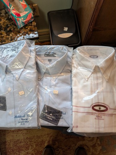 (3) Vintage Arrow Paddock Club Shirt 15 x 35 Cotton Blend Made In USA