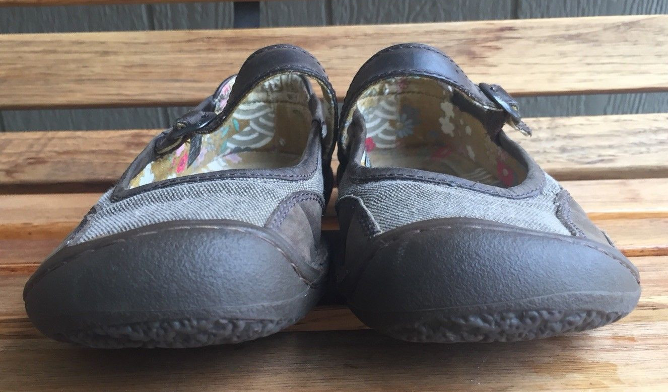 Keen Cush Mary Jane Leather Canvas Brown Shoes Womens Size US 8.5 | eBay