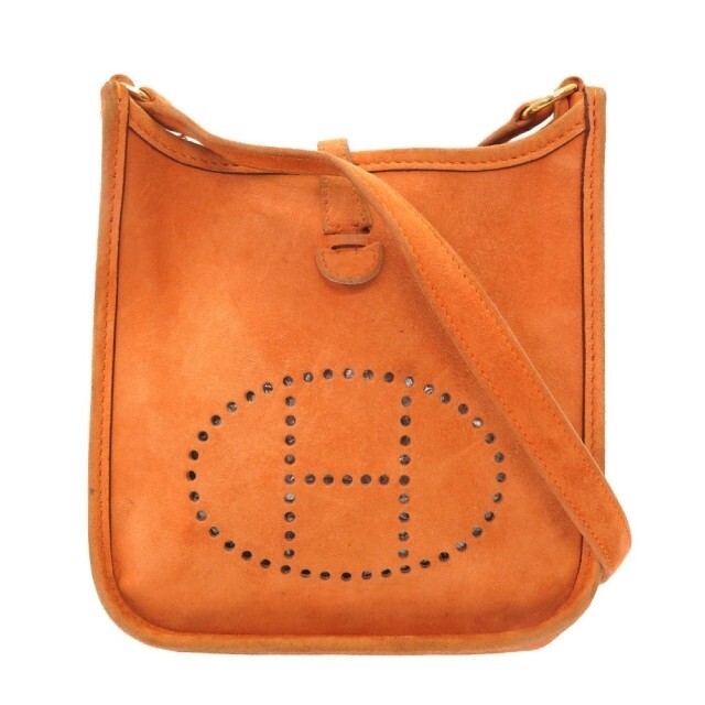 HERMES Evelyn 2 PM Evelyn Shoulder Bag Debris Orange Used HERMES Evelyn 2 PM Evelyn Shoulder Bag Debris Orange Used