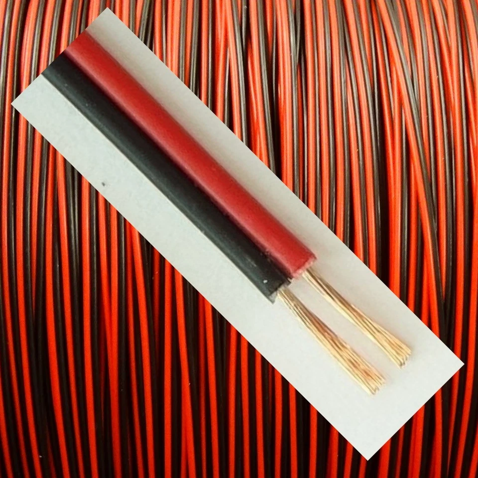 20m Schwarz Rot LiYz 2x0,14mm² Kabel Litze Zwillingslitze 2-adrig Modellbau