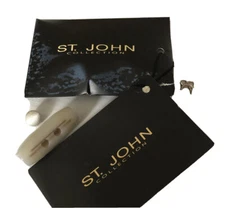 St. John Collection Gray Replacement Buttons Toggle Set of 2 Tags Grey